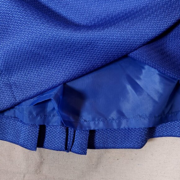 Tahari Arthur Levine Purple Blue Lined Pencil Skirt Womens 8 Rear Zip Pleats - Picture 9 of 14